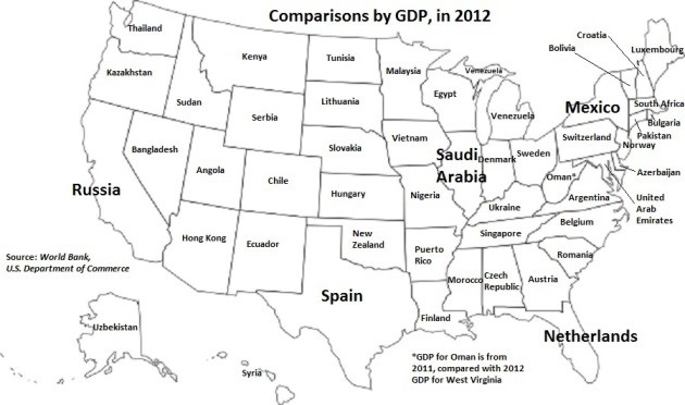 GDP map comparison