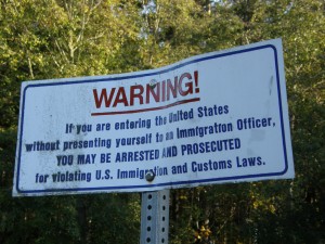 Border warning sign
