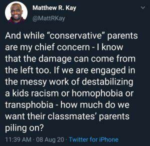 teacher Matthew R. Kay doesn't want parents to see his classroom
